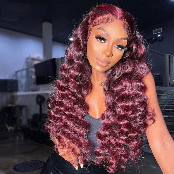 13x4 Lace Frontal 99J Loose Deep Wig